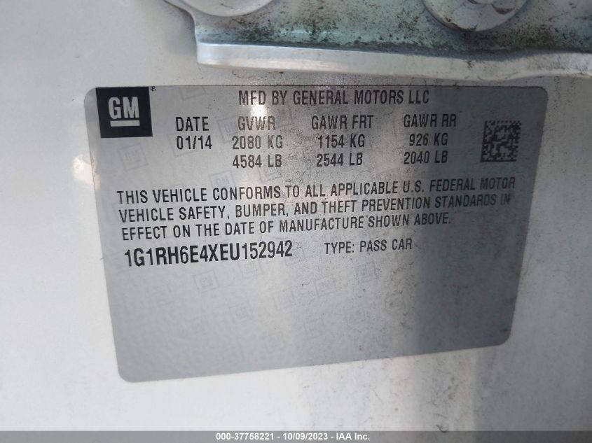 2014 CHEVROLET VOLT - 1G1RH6E4XEU152942