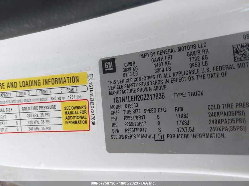 2016 GMC SIERRA 1500 - 1GTN1LEH2GZ317836