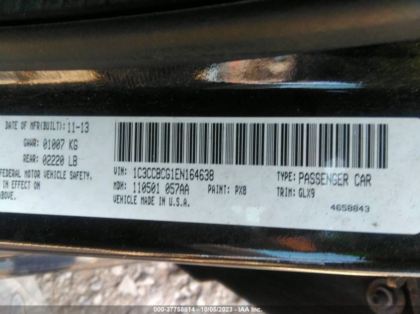 2014 CHRYSLER 200 LIMITED - 1C3CCBCG1EN164638