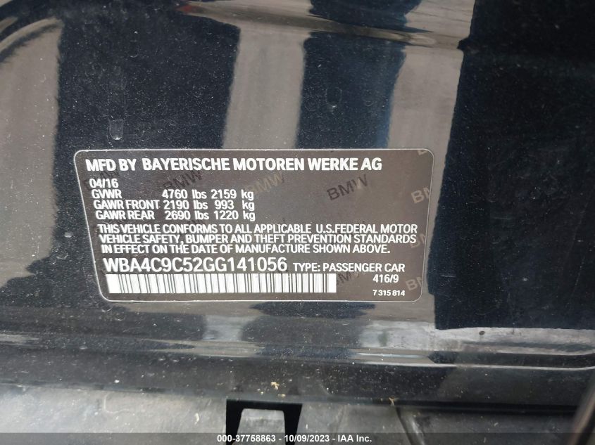 2016 BMW 428I GRAN COUPE XDRIVE - WBA4C9C52GG141056