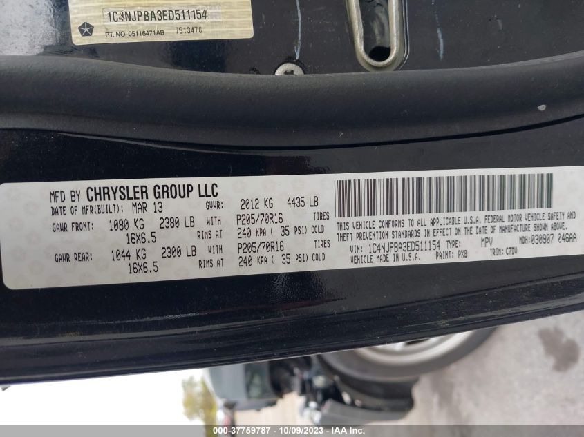 2014 JEEP PATRIOT SPORT - 1C4NJPBA3ED511154