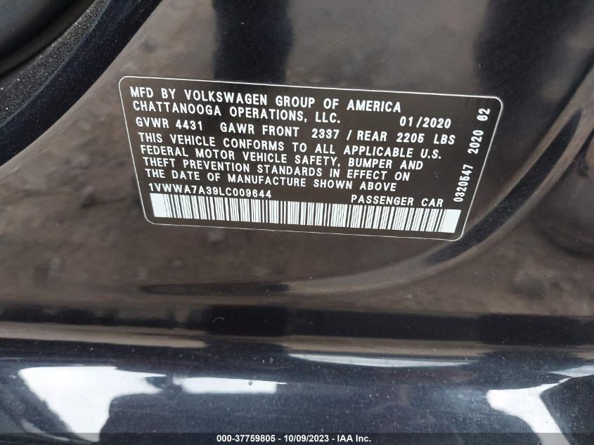 2020 VOLKSWAGEN PASSAT 2.0T SE - 1VWWA7A39LC009644