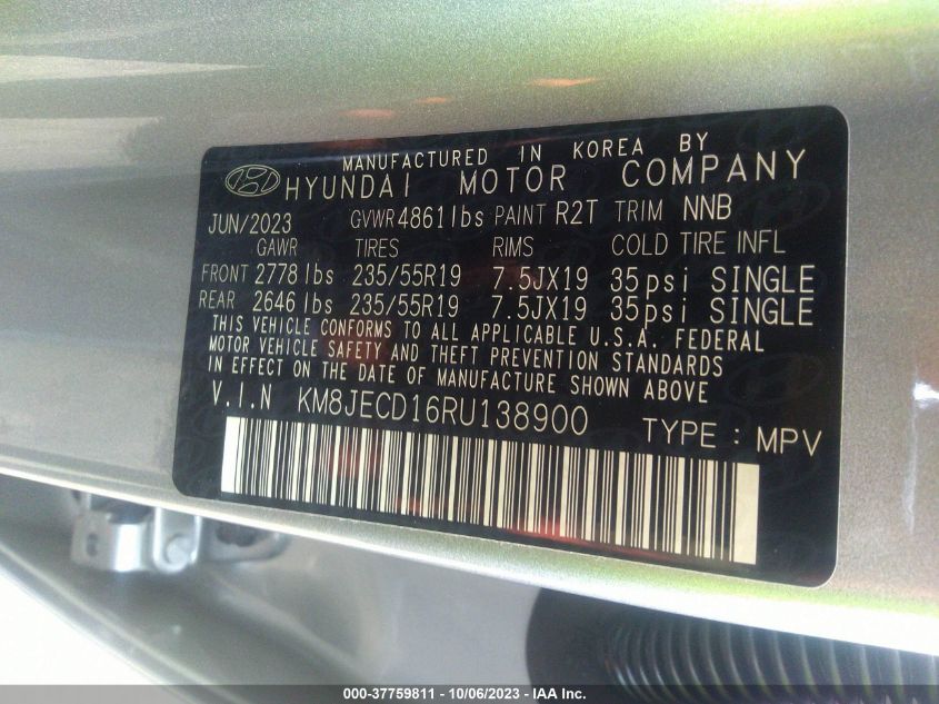 2024 HYUNDAI TUCSON HYBRID LIMITED KM8JECD16RU138900