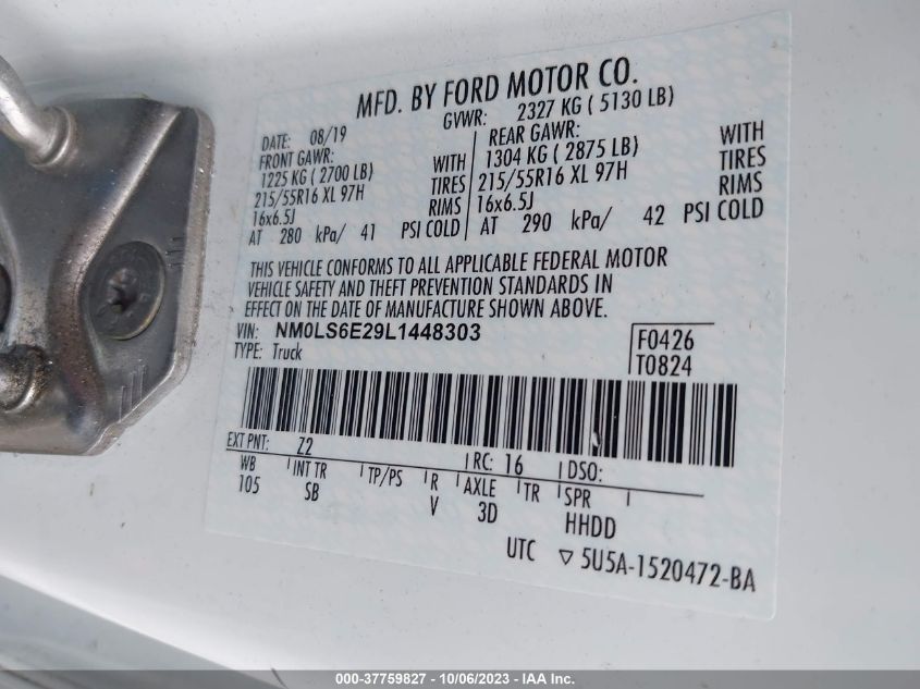 2020 FORD TRANSIT CONNECT VAN XL NM0LS6E29L1448303