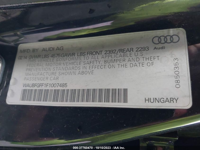 2015 AUDI S3/A3 2.0T PREMIUM - WAUBFGFF1F1007485