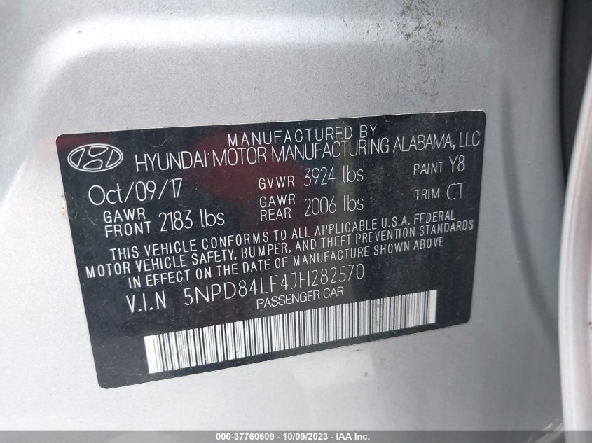 2018 HYUNDAI ELANTRA VALUE EDITION - 5NPD84LF4JH282570