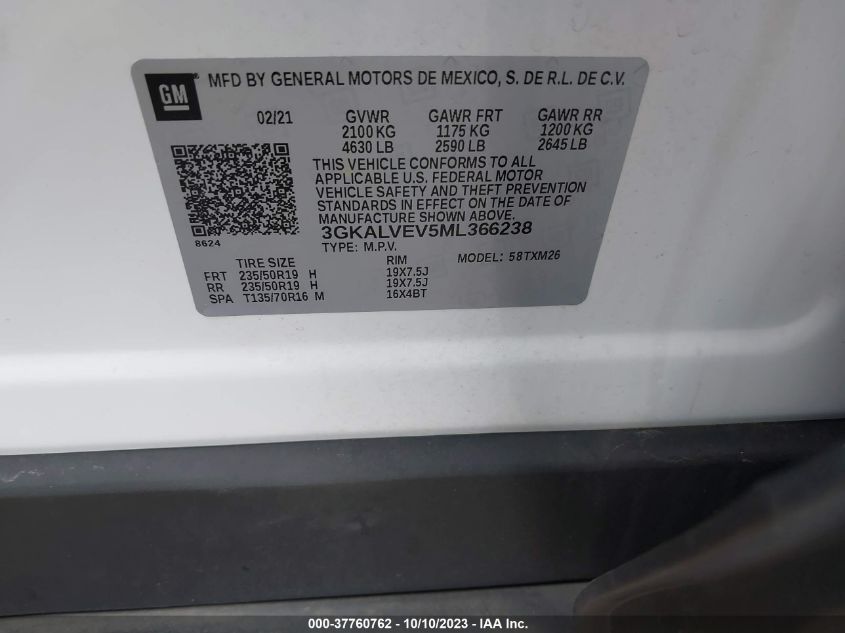 2021 GMC TERRAIN SLT - 3GKALVEV5ML366238