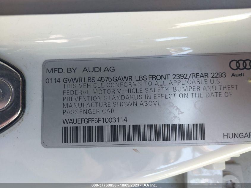 2015 AUDI A3 2.0T PREMIUM PLUS - WAUEFGFF5F1003114