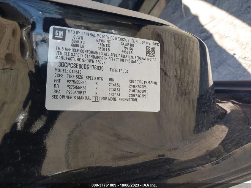 2013 CHEVROLET SILVERADO 1500 LT - 3GCPCSE00DG176039