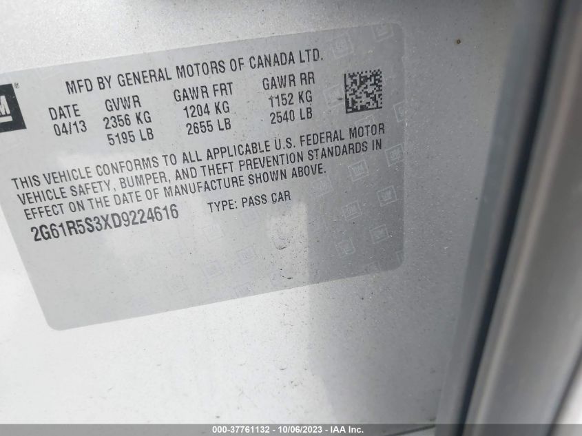2013 CADILLAC XTS LUXURY - 2G61R5S3XD9224616