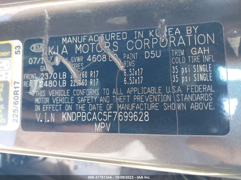 2015 KIA SPORTAGE LX - KNDPBCAC5F7699628