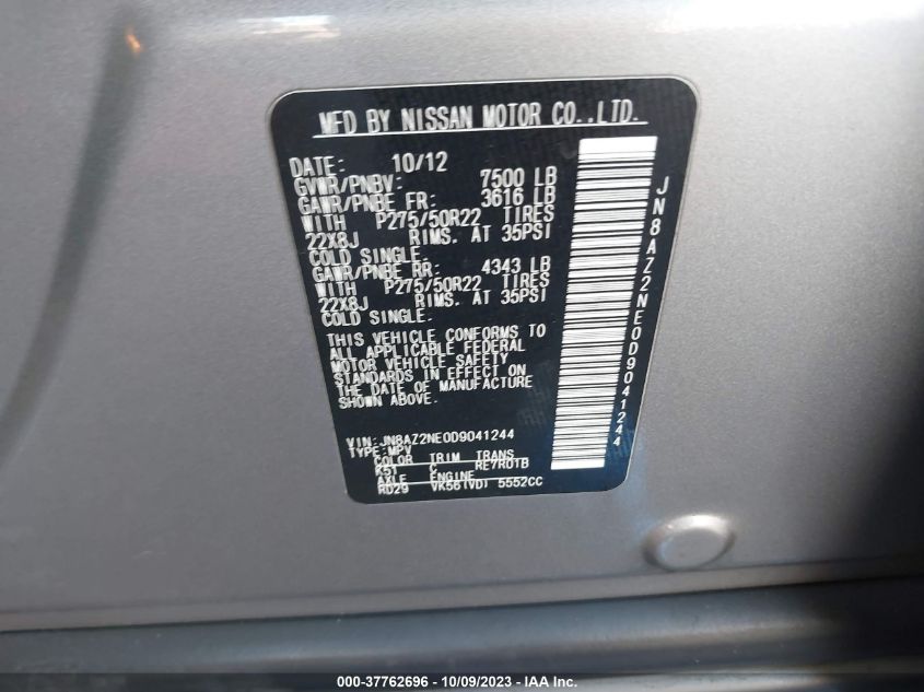 2013 INFINITI QX56 JN8AZ2NE0D9041244