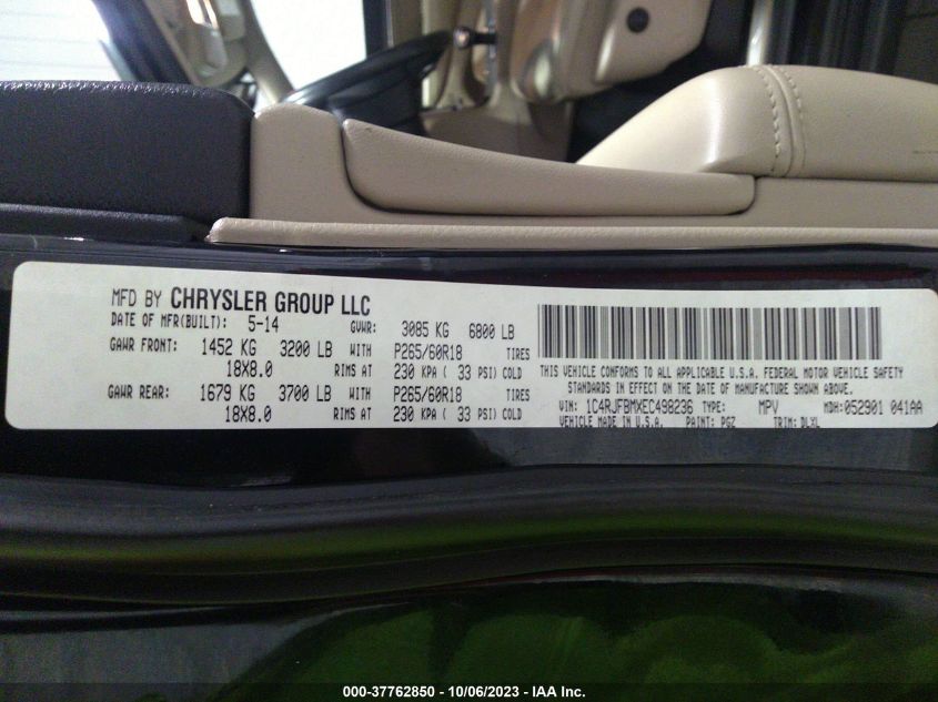 2014 JEEP GRAND CHEROKEE LIMITED - 1C4RJFBMXEC498236