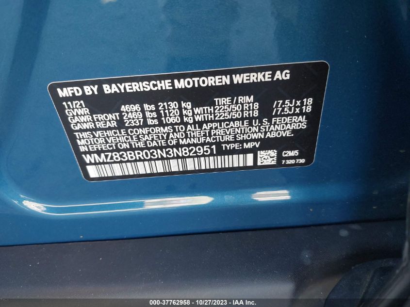 2022 MINI COUNTRYMAN COOPER S WMZ83BR03N3N82951