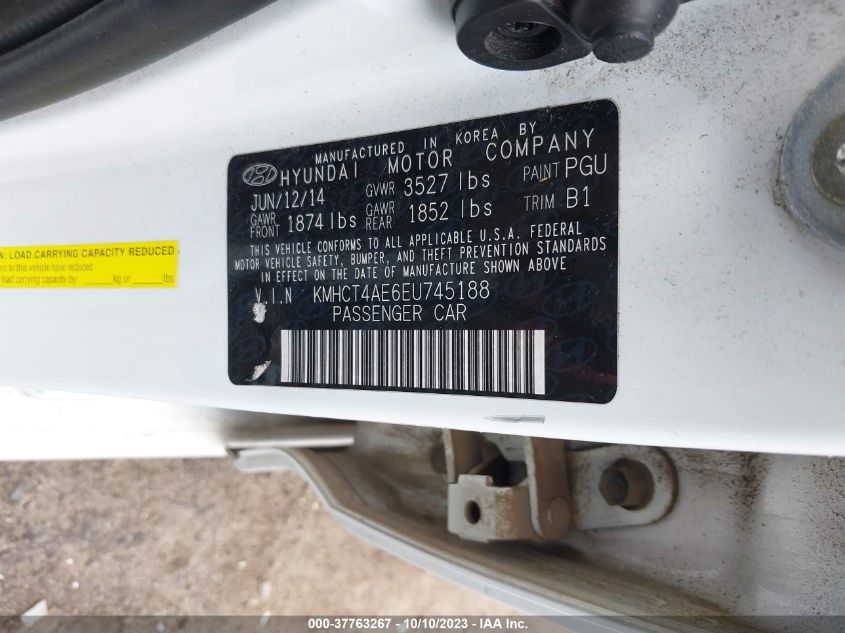 2014 HYUNDAI ACCENT GLS - KMHCT4AE6EU745188