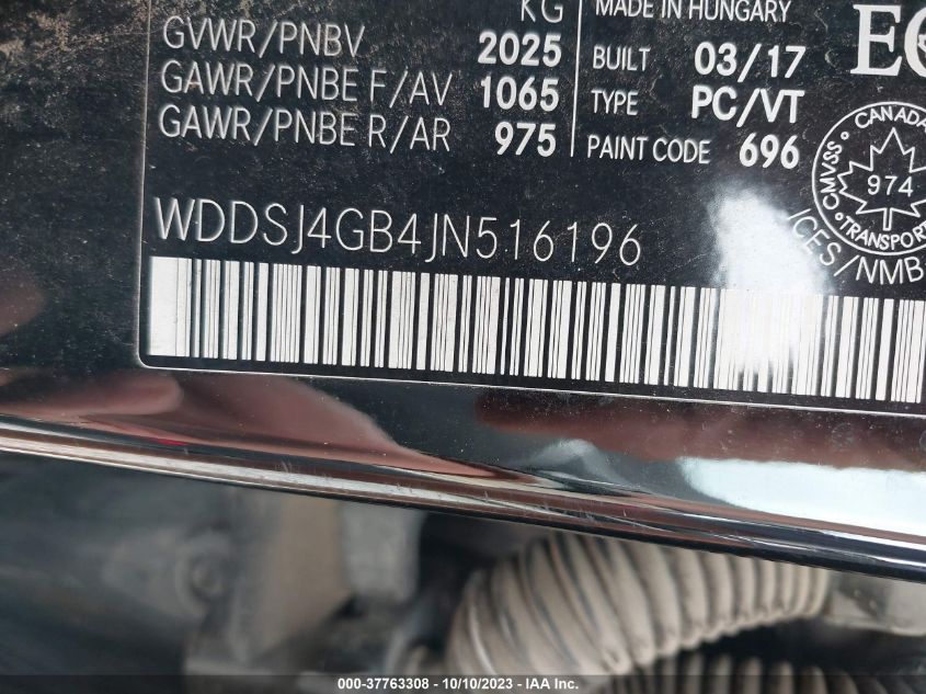 2018 MERCEDES-BENZ CLA CLA 250 - WDDSJ4GB4JN516196