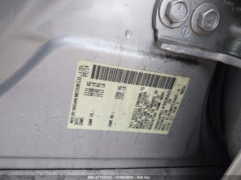 2014 NISSAN MAXIMA 3.5 S - 1N4AA5AP9EC496860