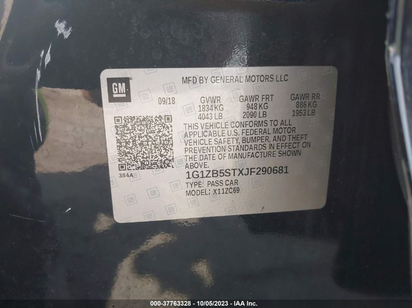 2018 CHEVROLET MALIBU LS - 1G1ZB5STXJF290681