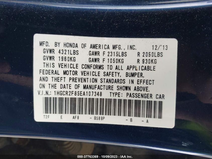 2014 HONDA ACCORD SEDAN EX-L - 1HGCR2F85EA107348