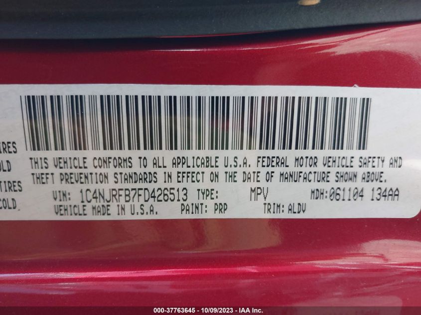 2015 JEEP PATRIOT HIGH ALTITUDE EDITION - 1C4NJRFB7FD426513