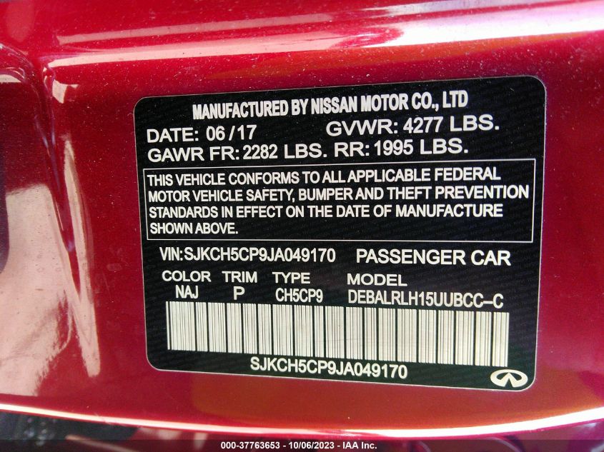 2018 INFINITI QX30 PREMIUM SJKCH5CP9JA049170