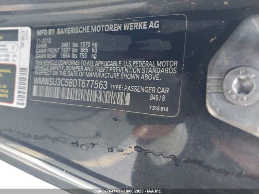 2013 MINI HARDTOP COOPER WMWSU3C58DT677563