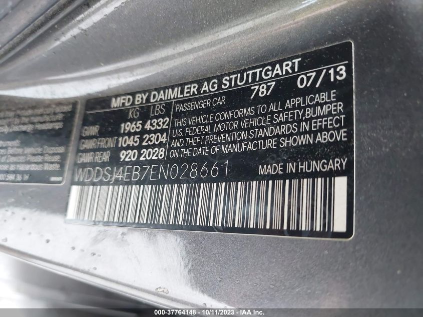 2014 MERCEDES-BENZ CLA-CLASS CLA 250 - WDDSJ4EB7EN028661