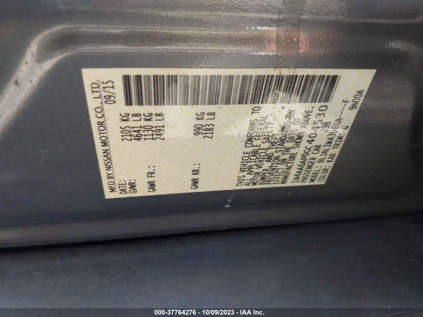 2016 NISSAN MAXIMA 3.5 SR - 1N4AA6AP0GC404530