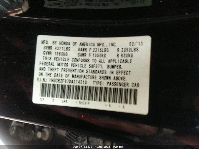 2013 HONDA ACCORD EX-L - 1HGCR2F87DA114218