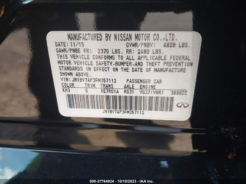 2015 INFINITI Q50 - JN1BV7AP3FM357112
