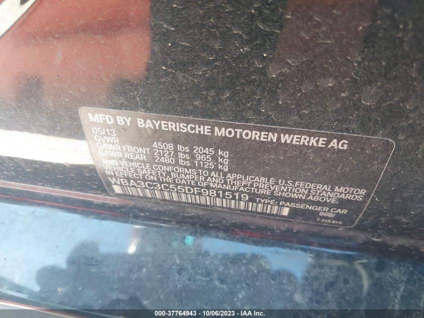 2013 BMW 3 SERIES 320I XDRIVE - WBA3C3C55DF981519