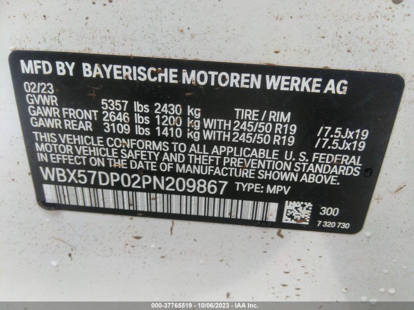 WBX57DP02PN209867 2023 BMW X3, photo no. 9