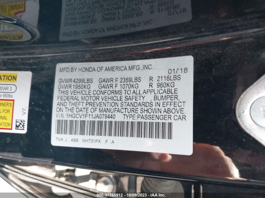 2018 HONDA ACCORD LX - 1HGCV1F11JA079440