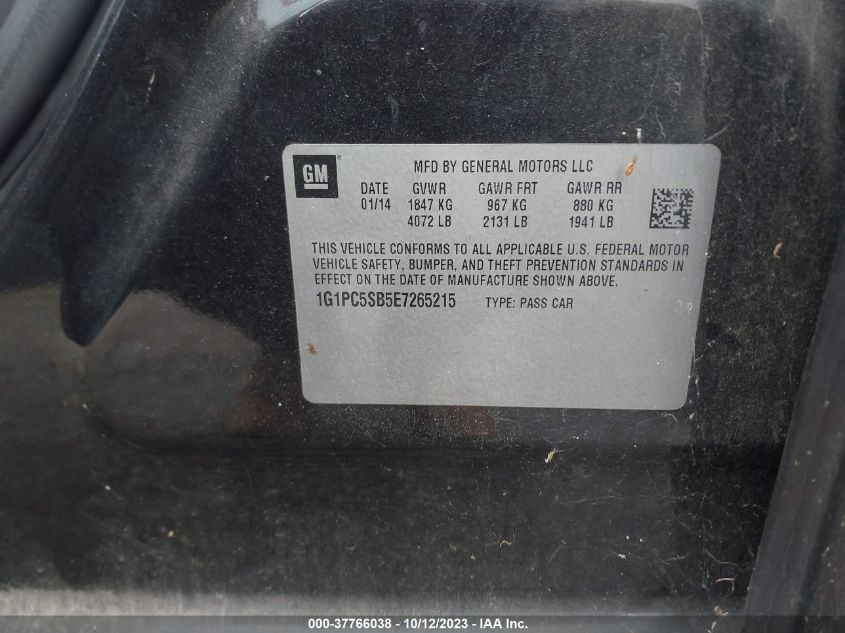 2014 CHEVROLET CRUZE 1LT - 1G1PC5SB5E7265215
