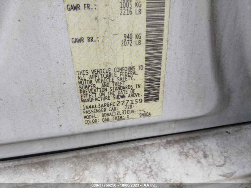 2015 NISSAN ALTIMA 2.5 SV - 1N4AL3AP8FC277159