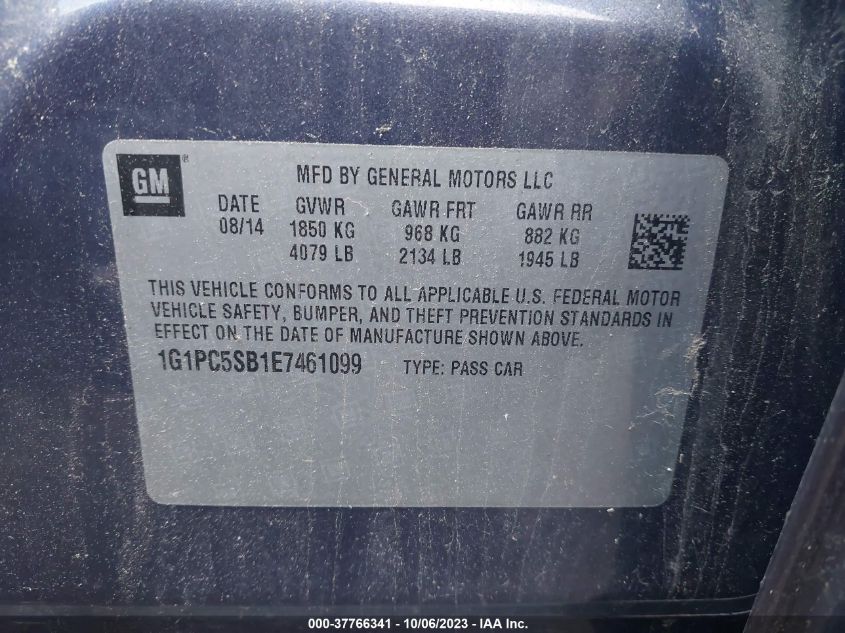 2014 CHEVROLET CRUZE 1LT - 1G1PC5SB1E7461099