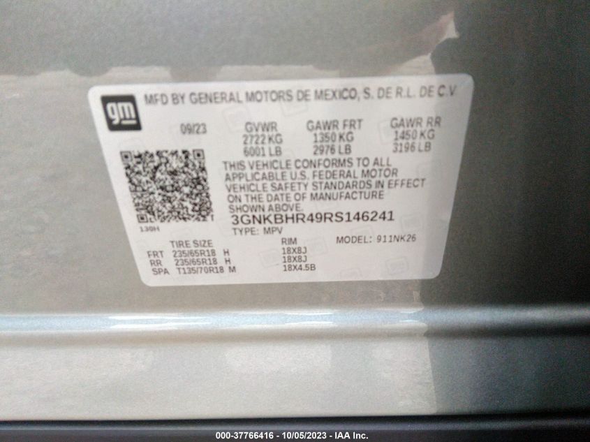 2024 CHEVROLET BLAZER LT - 3GNKBHR49RS146241