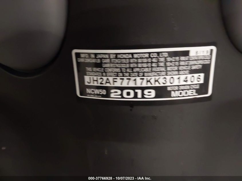 2019 HONDA NCW50 JH2AF7717KK301406