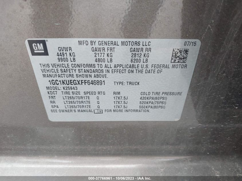 2015 CHEVROLET SILVERADO 2500HD WORK TRUCK - 1GC1KUEGXFF646891