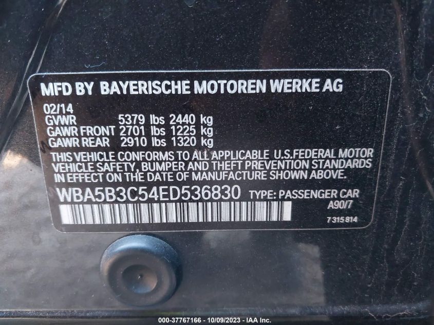 2014 BMW 535I XDRIVE WBA5B3C54ED536830