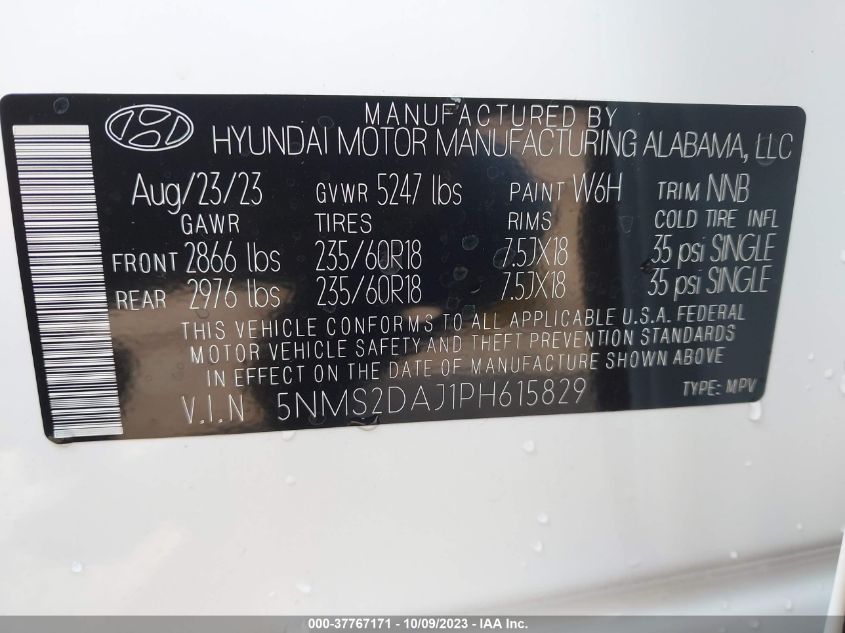 2023 HYUNDAI SANTA FE SEL - 5NMS2DAJ1PH615829