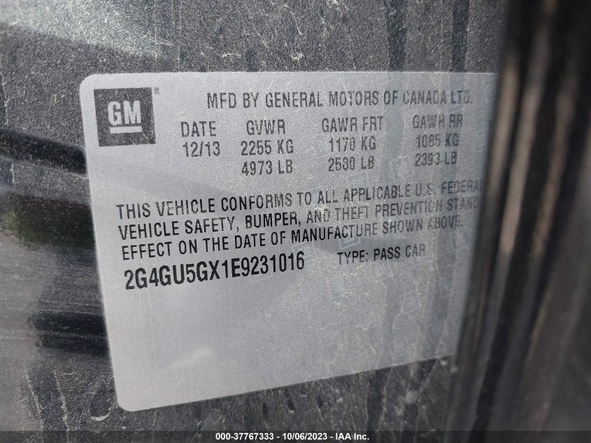 2014 BUICK REGAL GS - 2G4GU5GX1E9231016