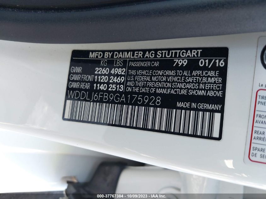 2016 MERCEDES-BENZ CLS CLS 400 WDDLJ6FB9GA175928
