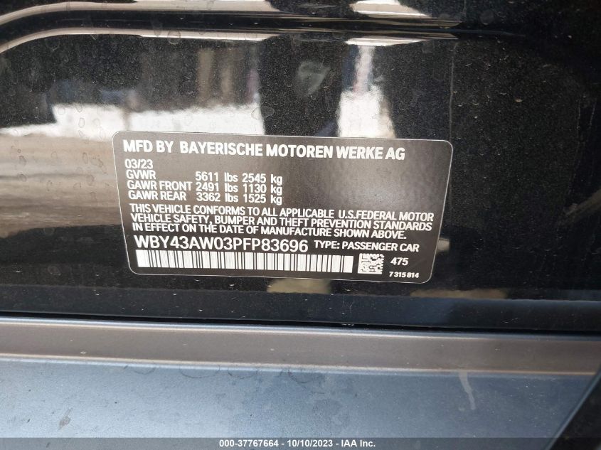 2023 BMW I4 EDRIVE35 WBY43AW03PFP83696