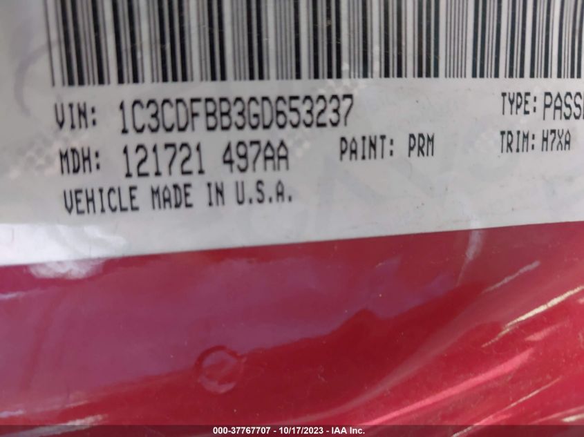 2016 DODGE DART SXT - 1C3CDFBB3GD653237