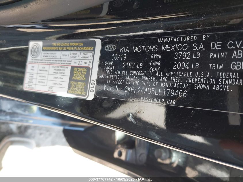 2020 KIA FORTE LXS - 3KPF24AD5LE179466