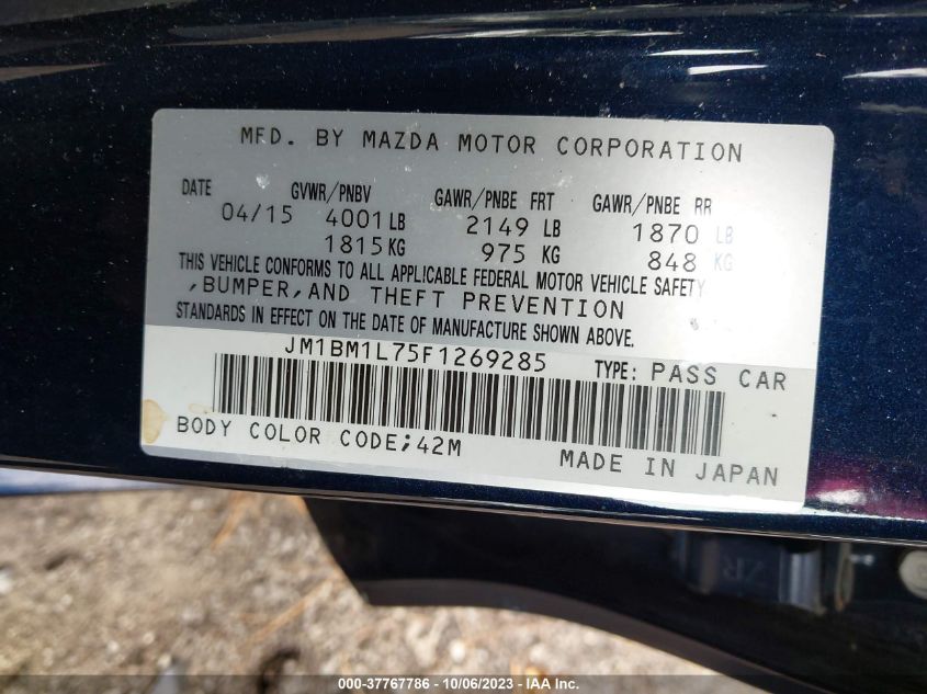 2015 MAZDA MAZDA3 I TOURING - JM1BM1L75F1269285