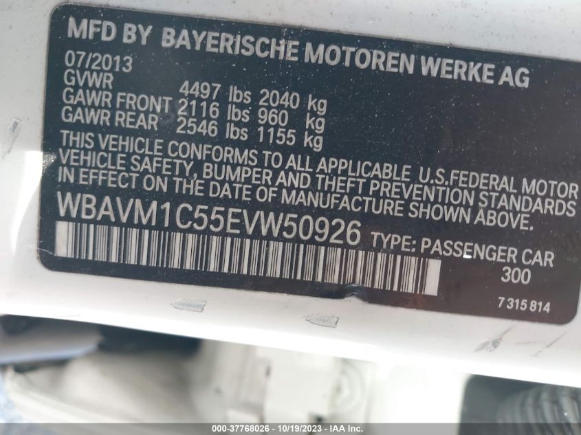 2014 BMW X1 SDRIVE28I - WBAVM1C55EVW50926