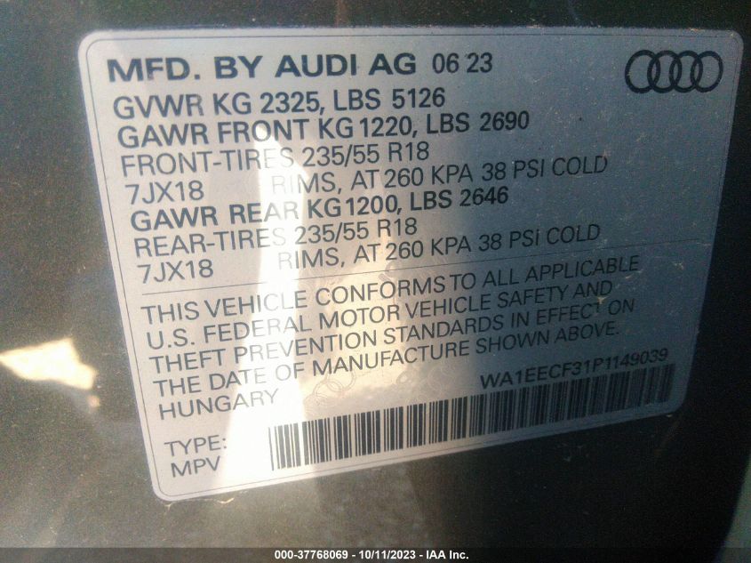 WA1EECF31P1149039 Audi Q3 S LINE PREMIUM PLUS 9