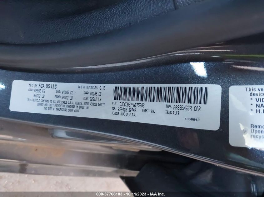 2015 CHRYSLER 200 S - 1C3CCCBB7FN675882